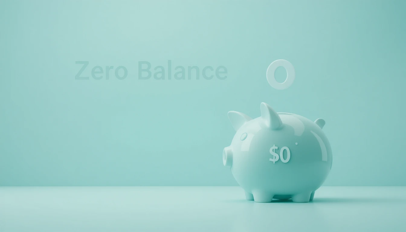 a piggy bank with zero balance